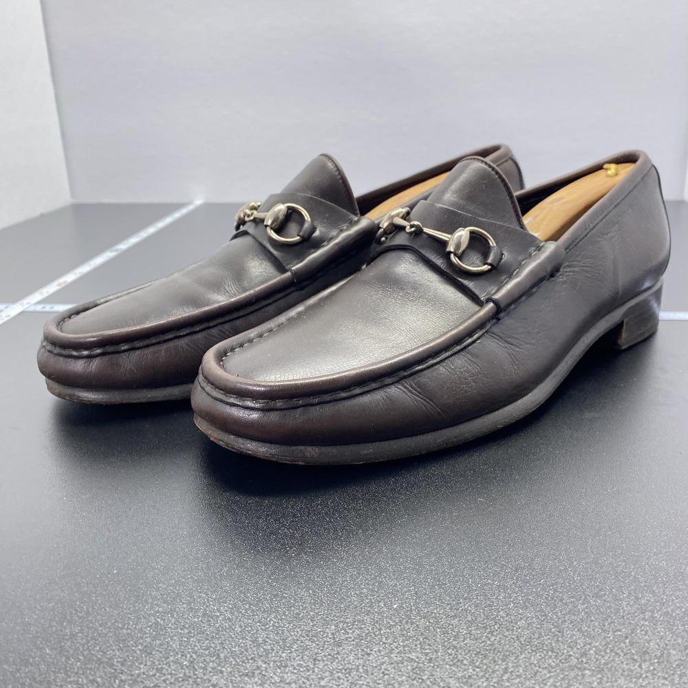 Gucci Shoes Mens Size 9.5 Brown Leather Horsebit Loafers Made In Italy Old Money - Picture 4 of 15